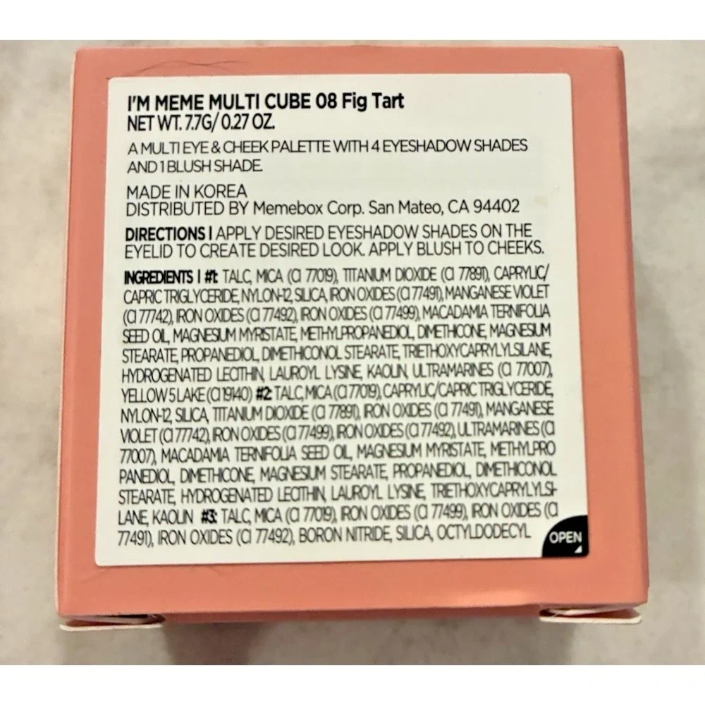 I'M MEME Multi Cube All-in-One Eye & Cheek Palette 08 Fig Tart - Brand New